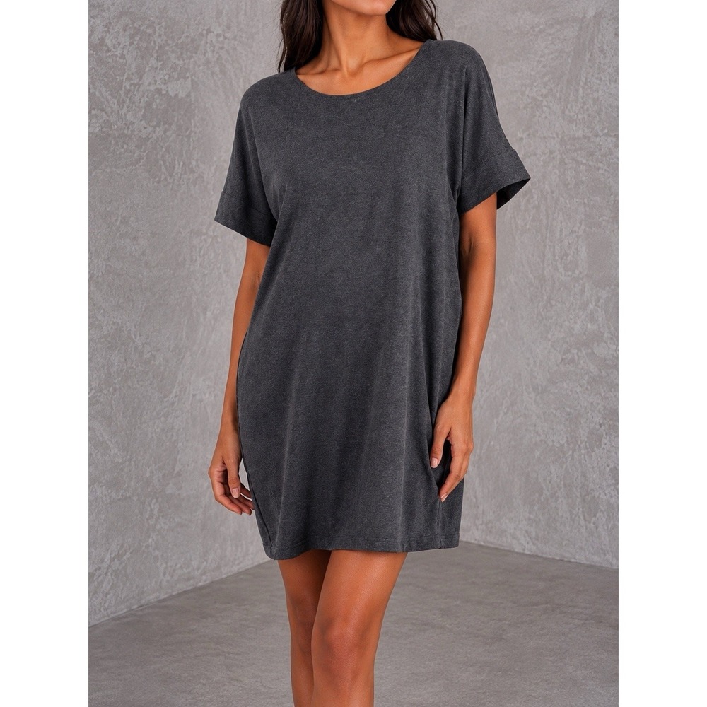 Hatch Maternity Mini T Shirt Dress Womens 1 Gray Oversized Relaxed Casual